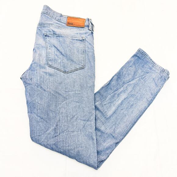 Paige Lennox Light Wash Denim Jeans Slim Straight Jeans Zip Fly Size 32 - Picture 7 of 7